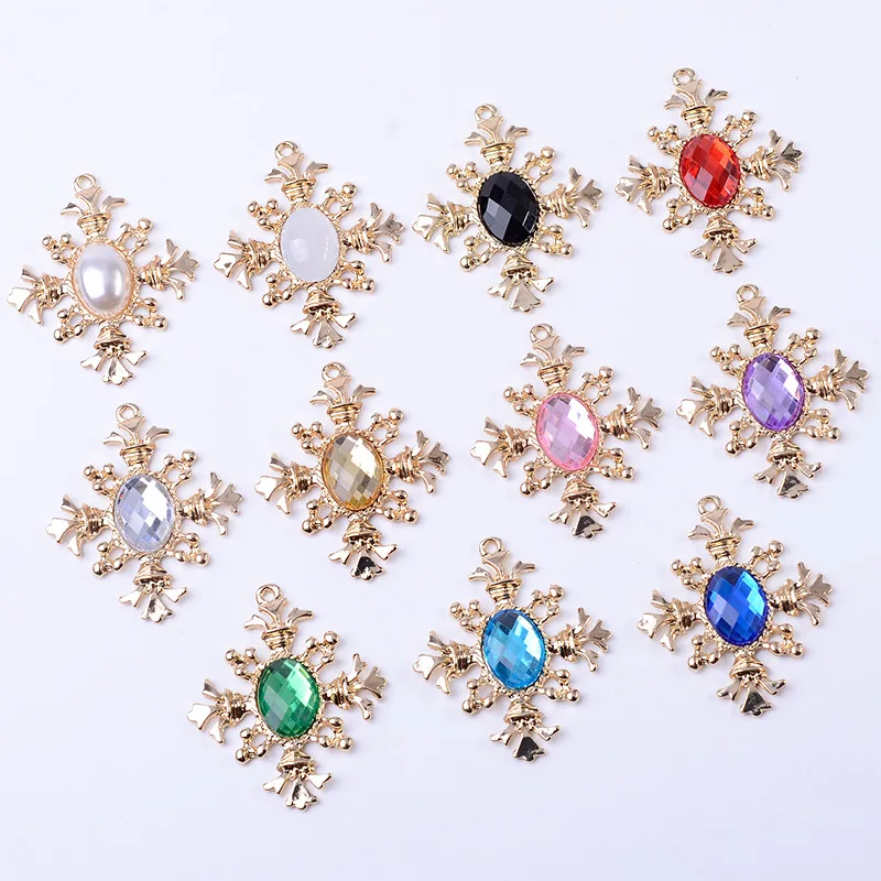 New rhombus pattern diamond pendant DIY hair accessories hair crown alloy material handmade materials spot wholesale