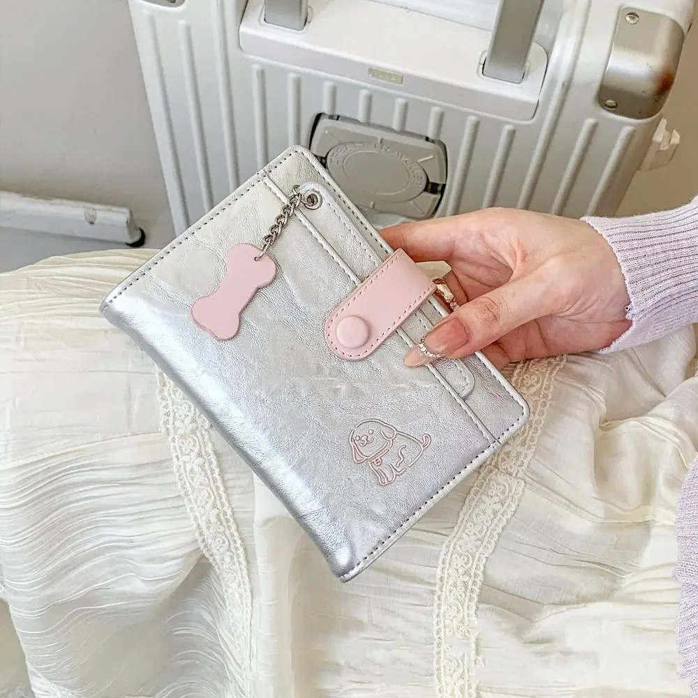 

Creative Card Holder PU Passport Bag Purse Cute Puppy Passport Clip Ticket Holder Multifunctional Card Storage Bag Men