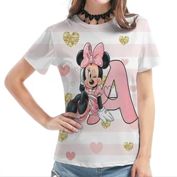 Disney Mickey Mouse Print Summer T Shirts for Women Oversize T-shirt O-Neck Clothes Casual Top Graphic T Shirts Short Sleeve