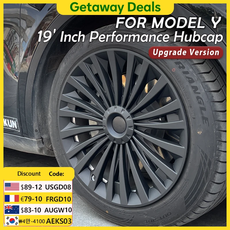 

4PCS Wheel Caps 19 Inch Hub Cap Performance Automobile Replacemen HubCap Full Rim Cover For Tesla Model Y 2020-2024 Accessories
