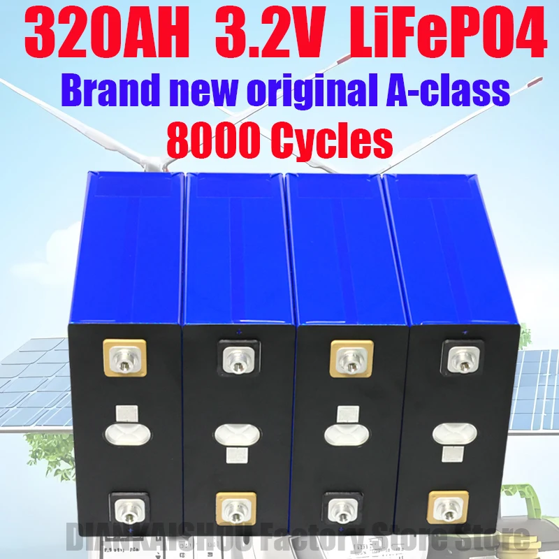 4-16PS new A-grade 3.2V 320ah LiFePo4 battery DIY 12V 24V 48V 8000 cycle RV lithium iron phosphate rechargeable battery tax-free