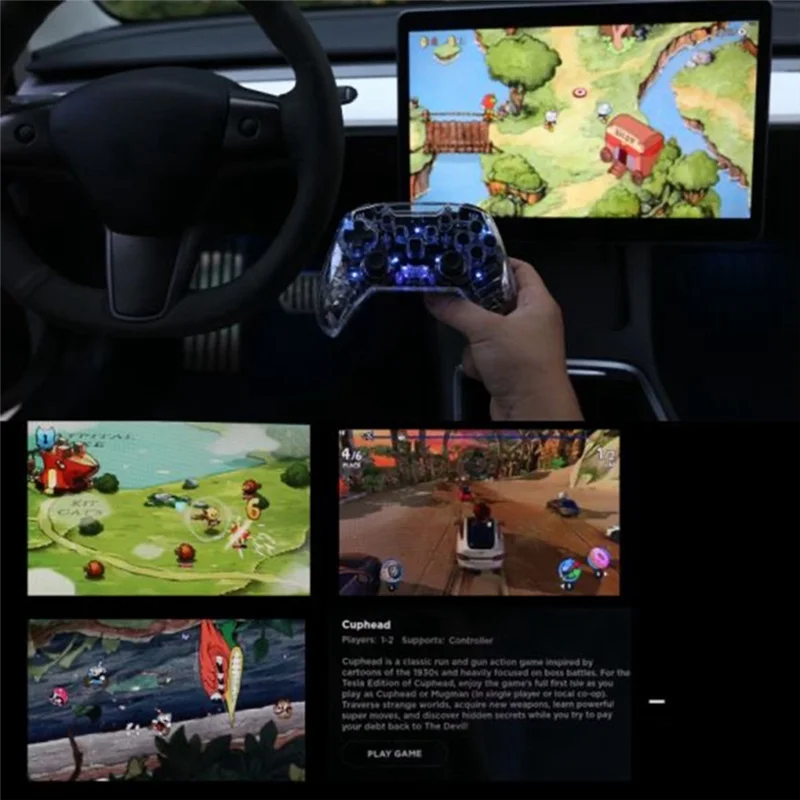 A95E-ل وحدة تحكم بشاشة تسلا سيارة الكمبيوتر فيديو غمبد عصا التحكم مع الاهتزاز المزدوج ل تسلا نموذج 3 Y X S عصا التحكم في الألعاب #3