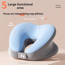 Love Heart Shaped Memory Foam Nap Pillow Student Office U-Shaped Neck Support Pillow for a Quick Nap Sleeping Aid