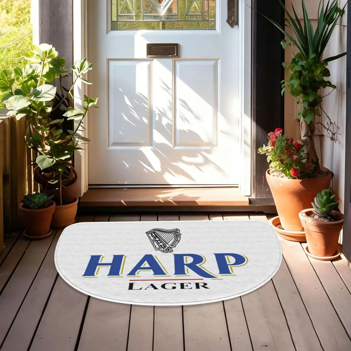 Коврик для ванной комнаты Harp By Guins из мягкой фланели, полукруглый, нескользящий, впитывающий, для дома и спальни.