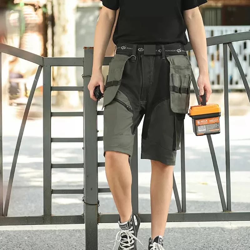 Knee Length Working Pants Men Workwear Pants Men Work Pants Multi Tool Pockets Short Pants Men\'s Workwear Trousers For Summer