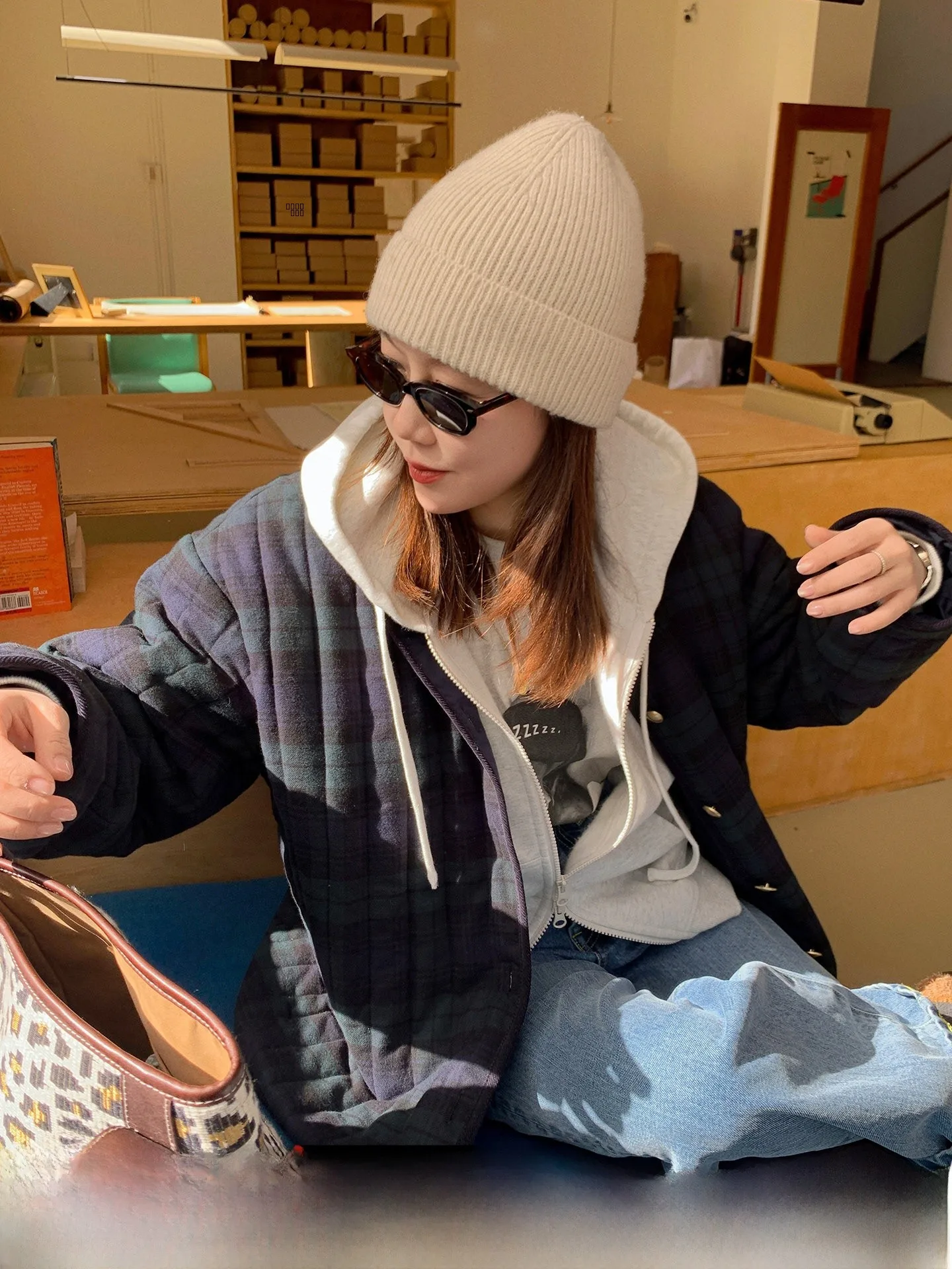 

Liberlin Sisy Hottem Women's Cotton Jaet Retro Plaid round Ne ort Coat Winter Small Size Pure Cotton Clothing