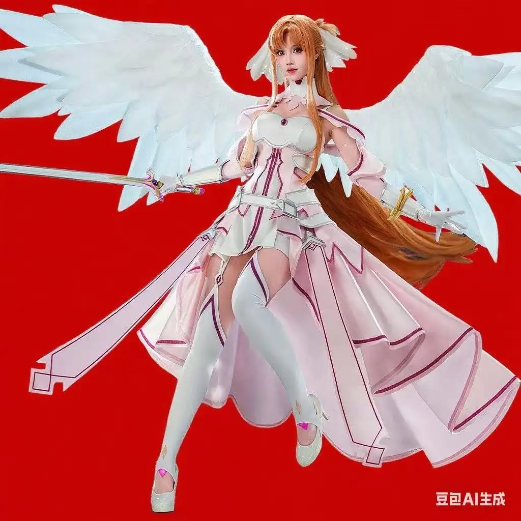 

Asuna Cosplay Costume Set of Asuna (Creator God) Yuuki Asuna from Sword Art Online