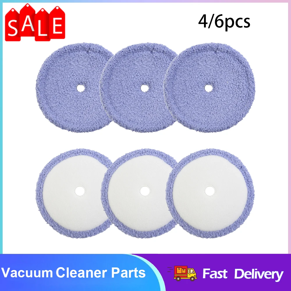 

4/6Pcs Washable Mopping Cloth Set For EVERYBOT Edge RS700 RS500 Robot Mother Yarn And Microfiber Mop Pad Household Clenaing Tool