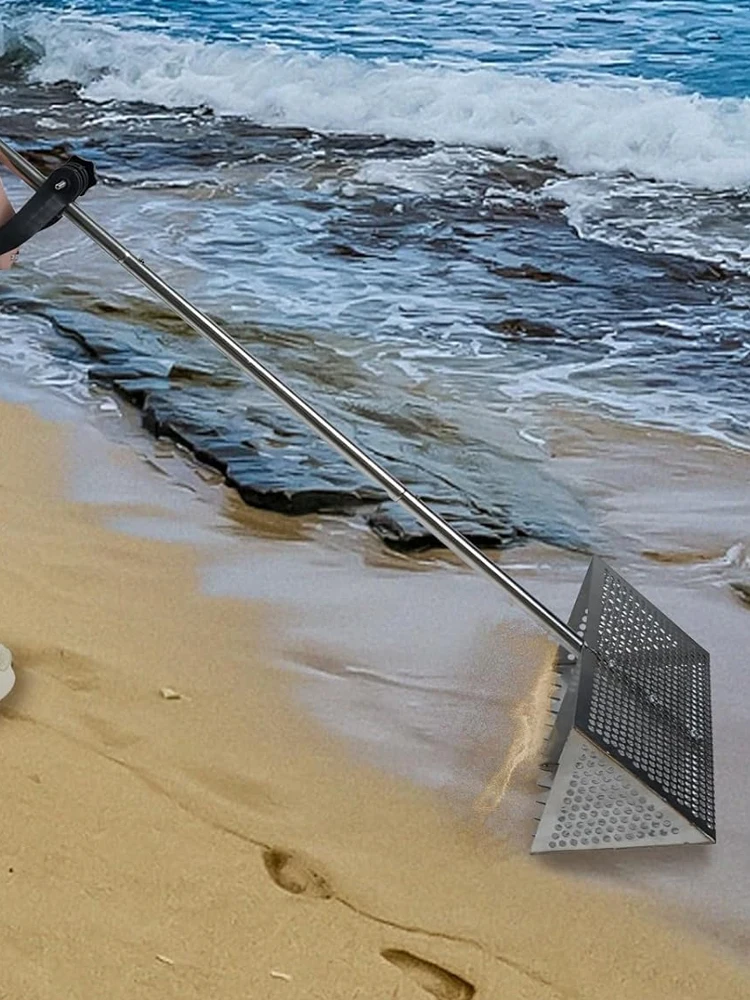 

Stainless Steel Sand Screen Collapsible Shell Shovel Beach Shovel And Screening Gear for Shell Picking Beach Comb And Hunting