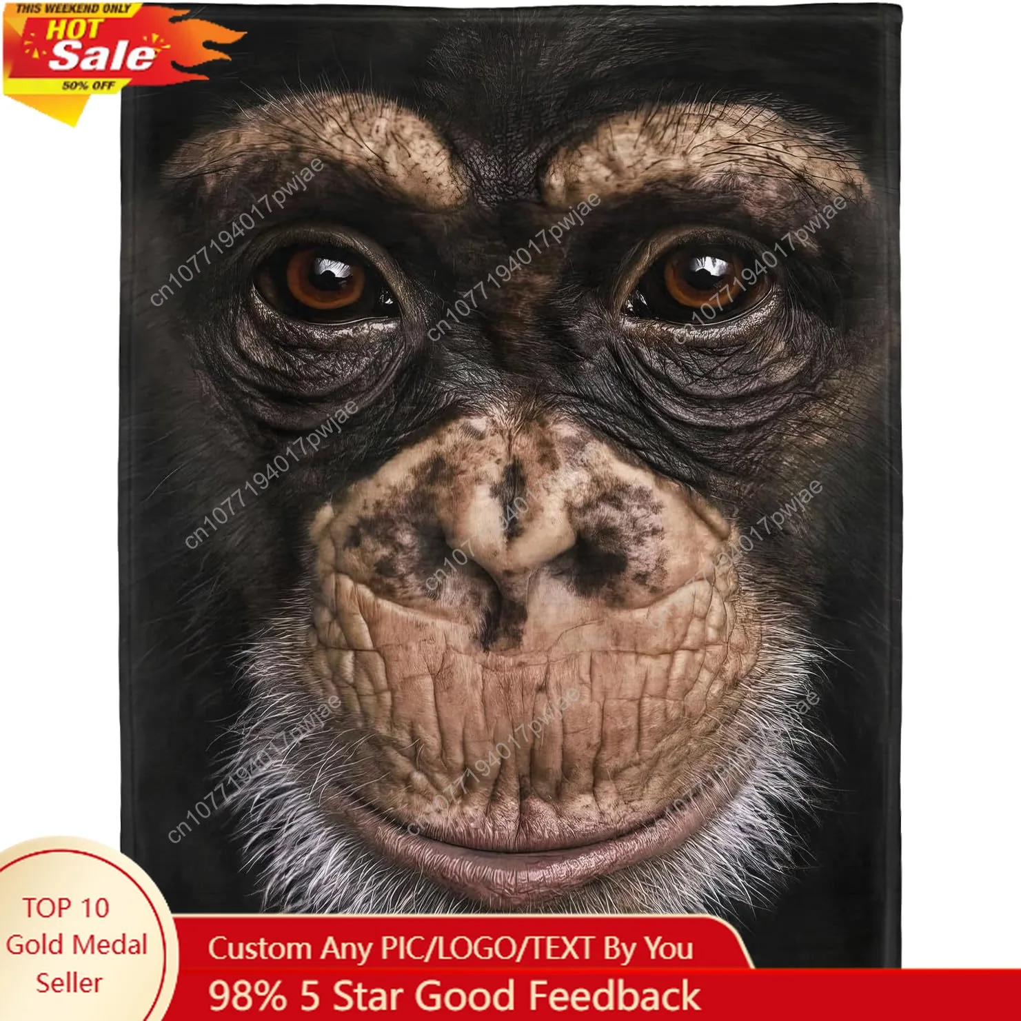 

Cool Chimpanzee Throw Blanket Soft Warm Cozy Fleece Blanket for Couch Bed Custom blankets