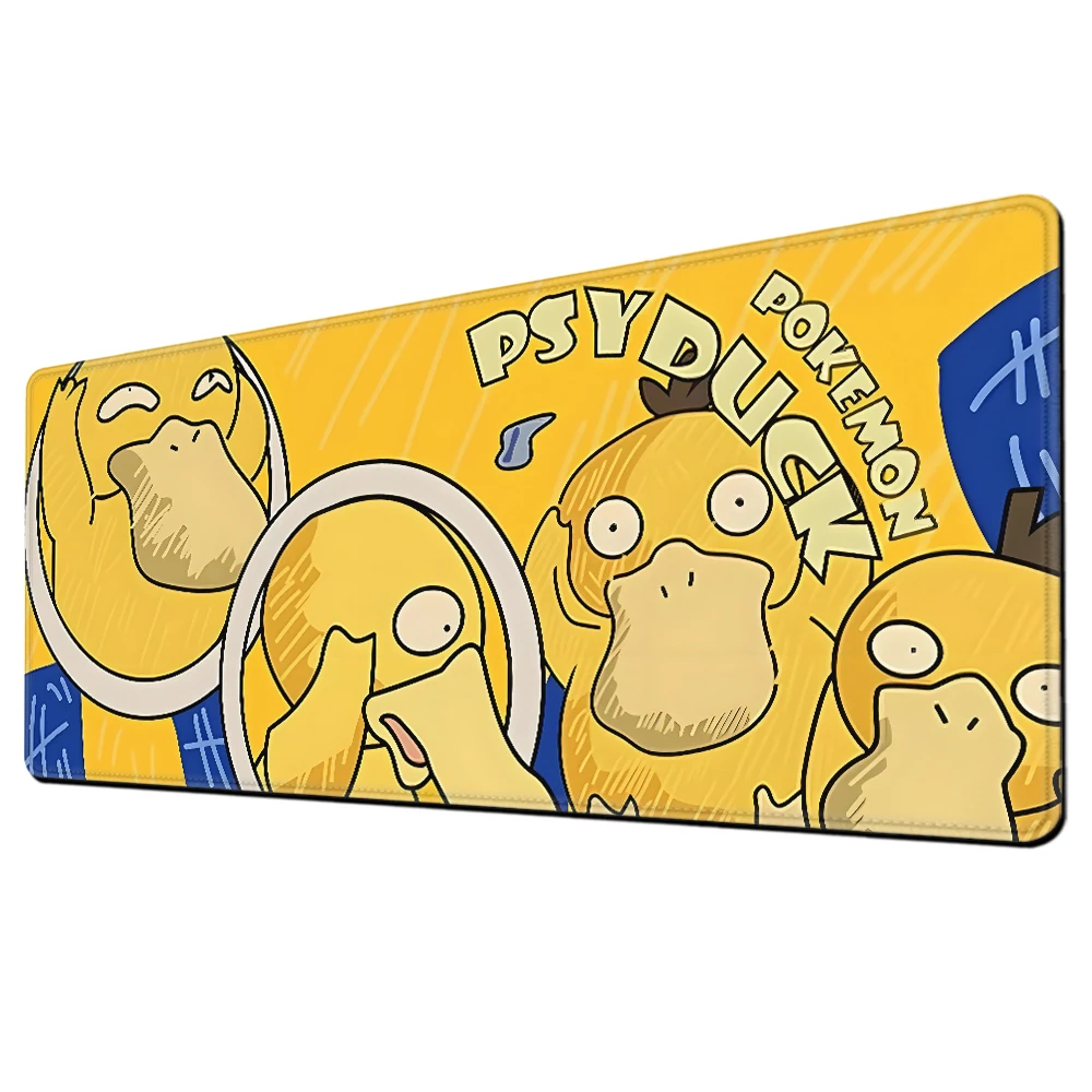 Cartoon Duck Mouse Pad 1200x600mm Gamer XXXL Keyboard P-pokemon Desk Mat Psyduck Carpet Rubber Tapis Souris Gaming Pc Mousepad