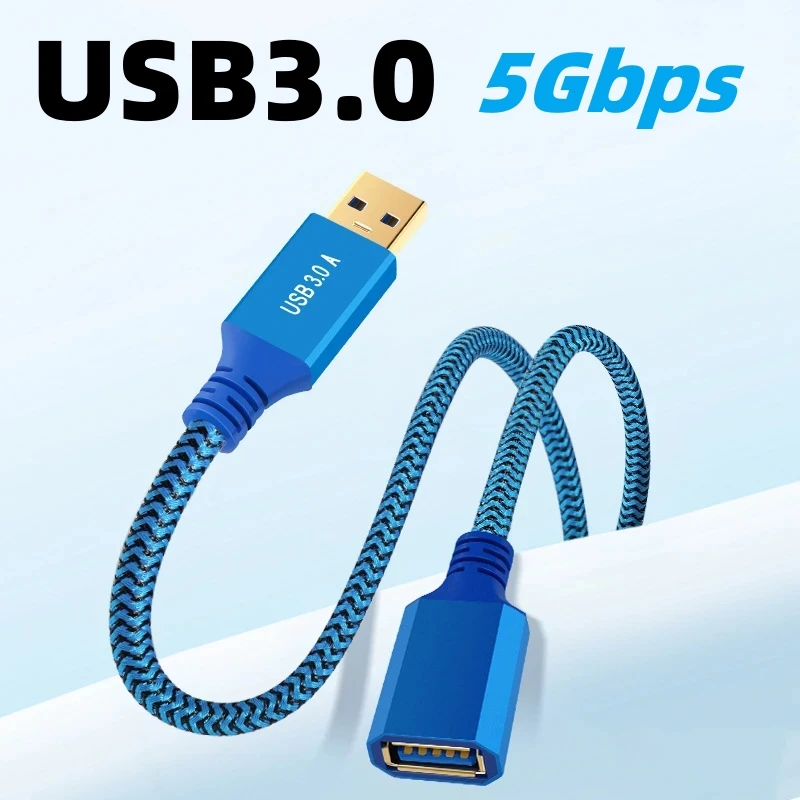 

USB 3.0 Extension Cable Type-A Male To Female 5Gbps Data Transfer Durable Braid Cord for Keyboard Mouse Flash Hard Drive Printer