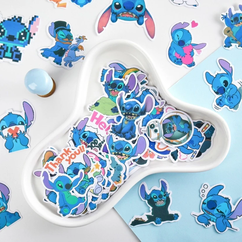 100PCS Disney Stitch Stickers Anime Decal Skateboard Laptop Motorcycle Guitar Cute Kawaii Cartoon Movie Sticker Pack Kids Toy