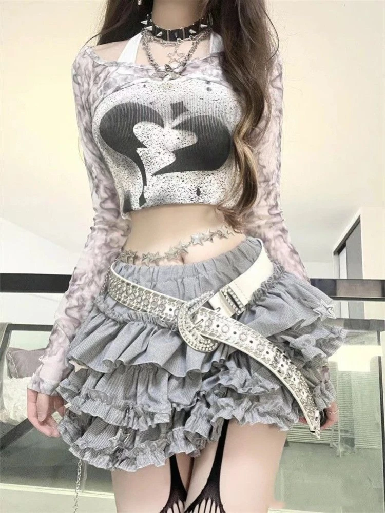 

Lolita Kawaill Princess Style Skrit Bow Lace Pure Color Harajuku Casual Ball Gown Slim Girl Subculture Elegant Party Y2k Autumn