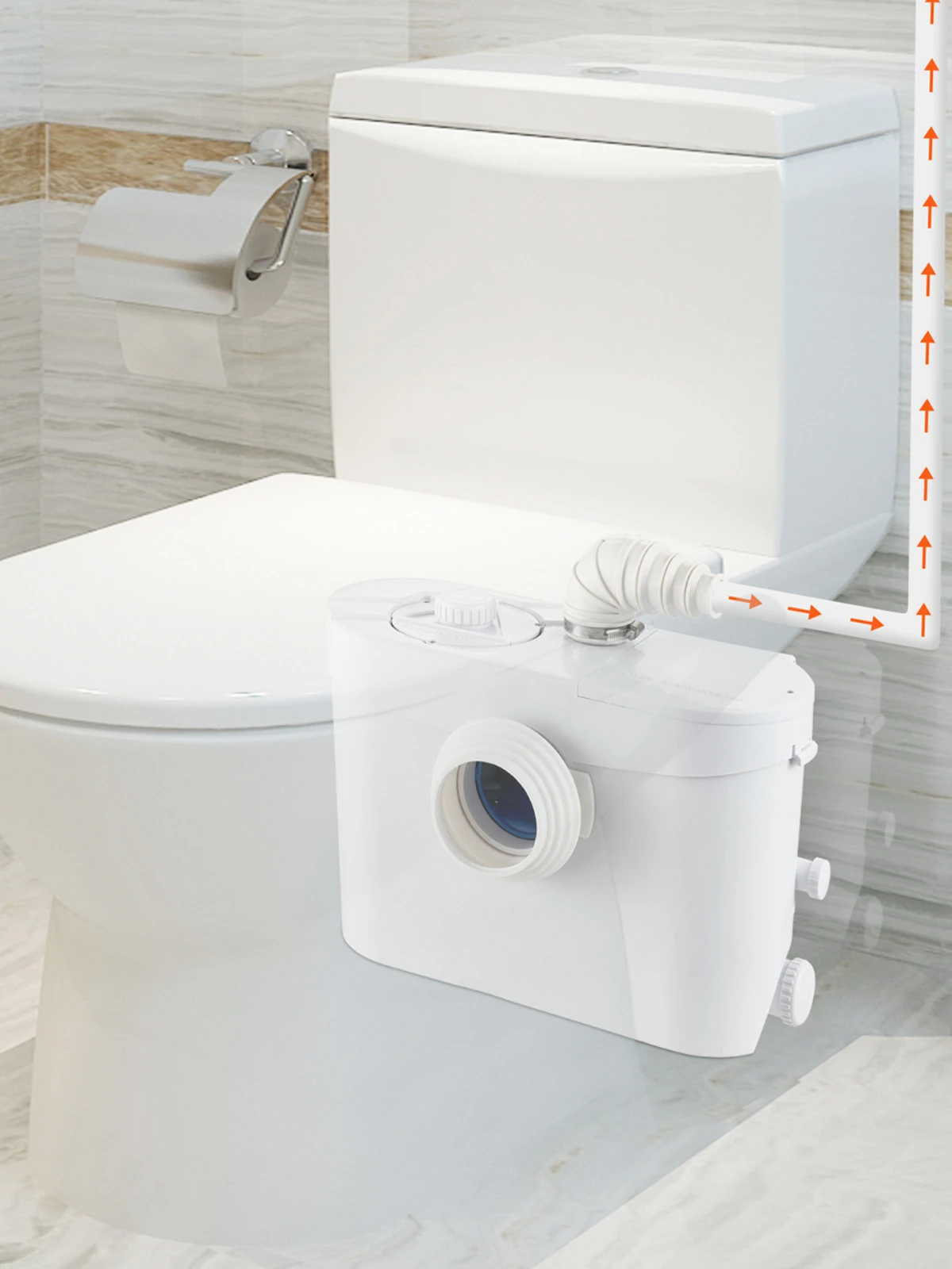 SucceBuy Pompe Macerator 500W/700W/900W/1200W Machine de rinçage pour élimination des eaux usées pour toilettes, sous-sol, douche, lessive, baignoire