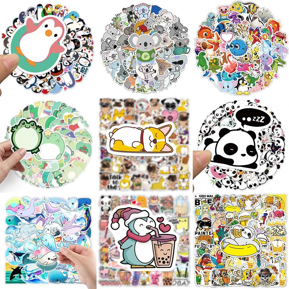 10/30/50PCS Cartoon Small Animal Stickers Series Corgi Pug Pet Dog Graffiti Notebook Helmet Laptop Suitcase Decoration Wholesale