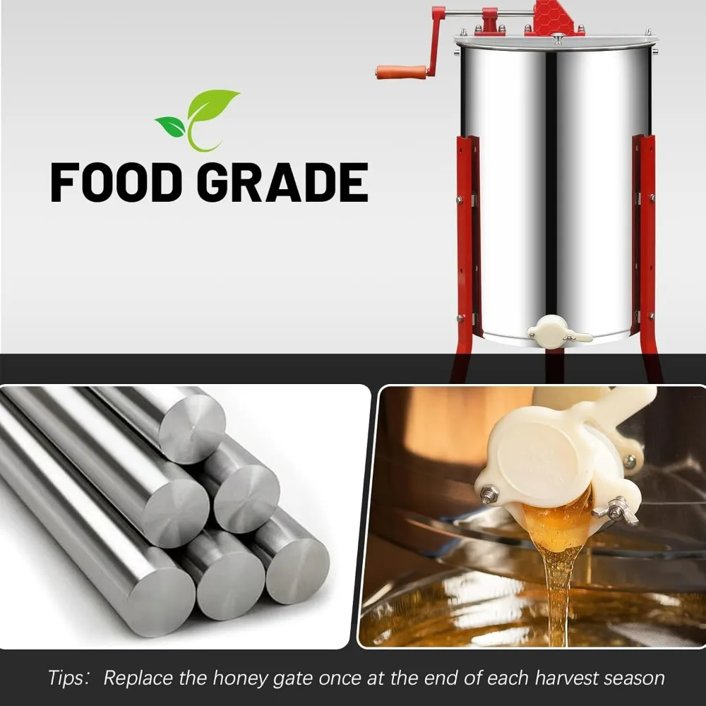 مجموعة مستخرج العسل اليدوية لمربيعي النحل: تتضمن قبضة إطار وسكين غير مغطى ومنخل مزدوج لحصاد العسل #5