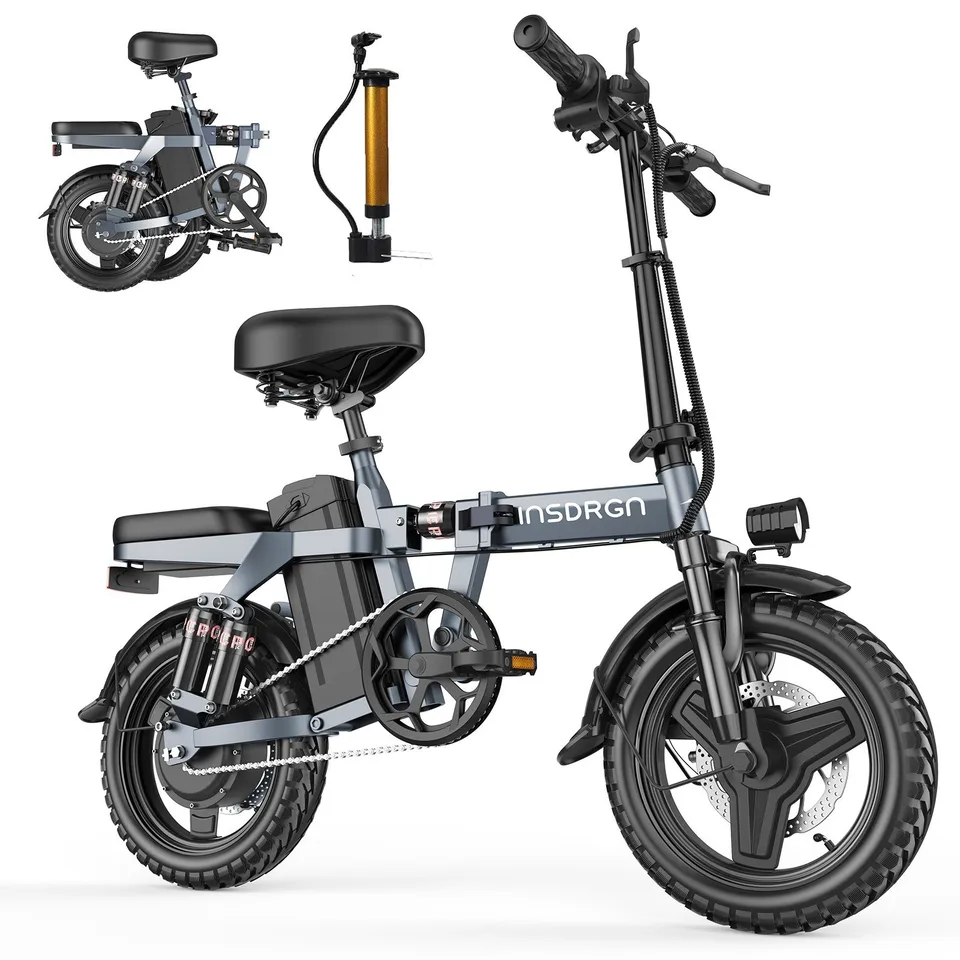 Adults & Teens Electric Bike, 14" Foldable City Commuter Dual Suspension E-Bike image 5