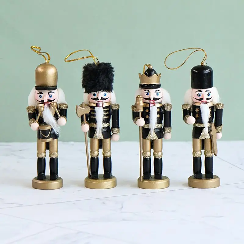 

Creative Glitter Christmas Nutcracker Figurines, Household Desktop Decoration, Crafts Wooden Nutcracker Soldiers, Xmas Puppet To