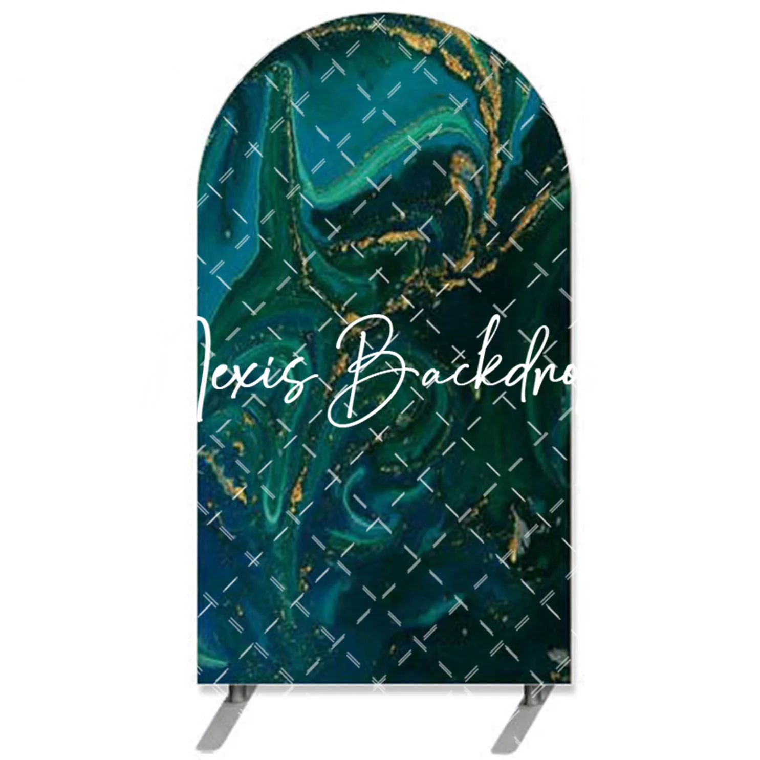 Emerald Green Happy Birthday Arch Backdrop Turquoise Gold Party Decorations Abstract Marble Fluid Men Women Birthday Background