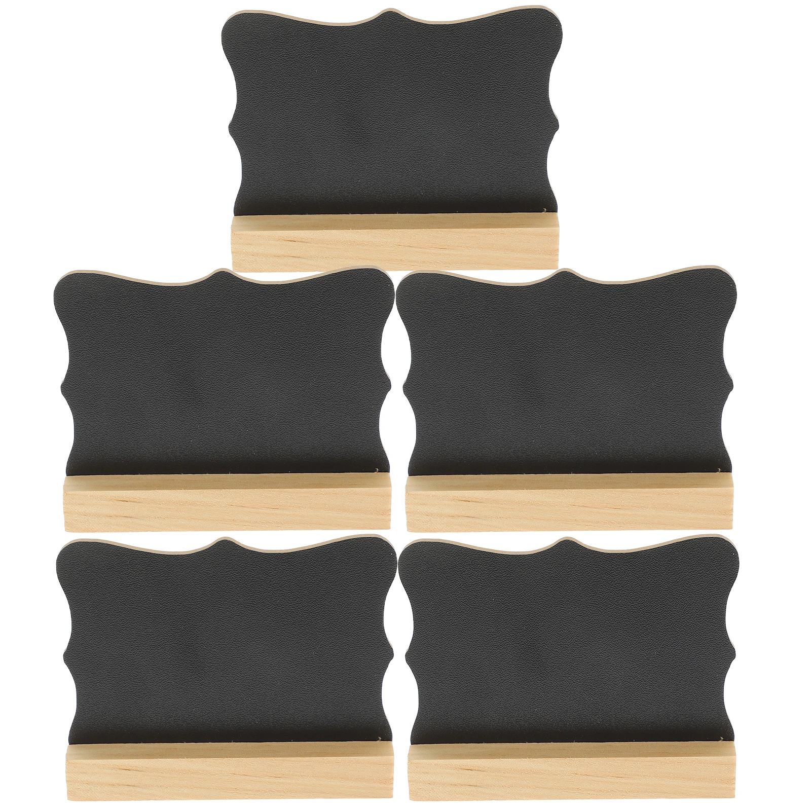 5pcs Double Sided Mini Whiteboard Small Rectangle Wood Craft Signs Home Office Party Table Accessories