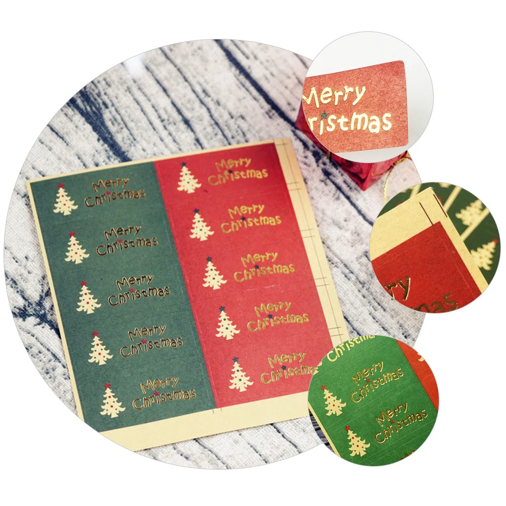

20 Sheets Label Stickers Christmas Theme Premium Quality Strong Adhesion Portable Design for Supermarkets Stationery Stores