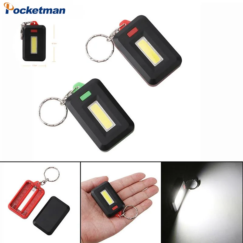 

Mini COB Keychain Flashlight Small Key Ring Torch Self Defence Lamp with Carabiner for Camping Hiking Fishing Lantern