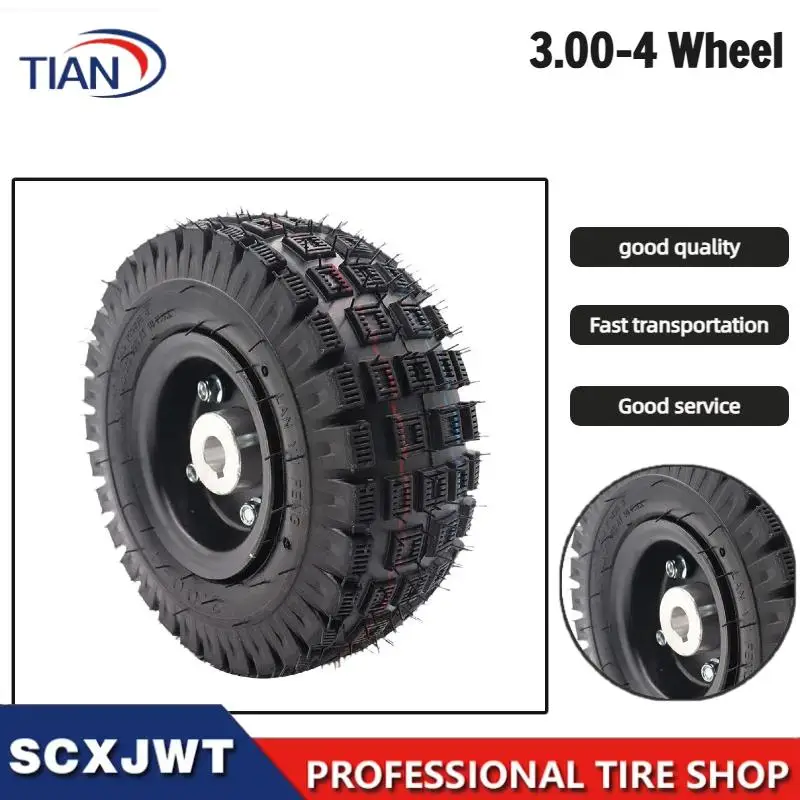 3.00-4 Electric Scooter Wheels 3.00-4 tyre inner tube Bearing or Keyway Alloy Rim hub for Gas scooter bike electric kid car