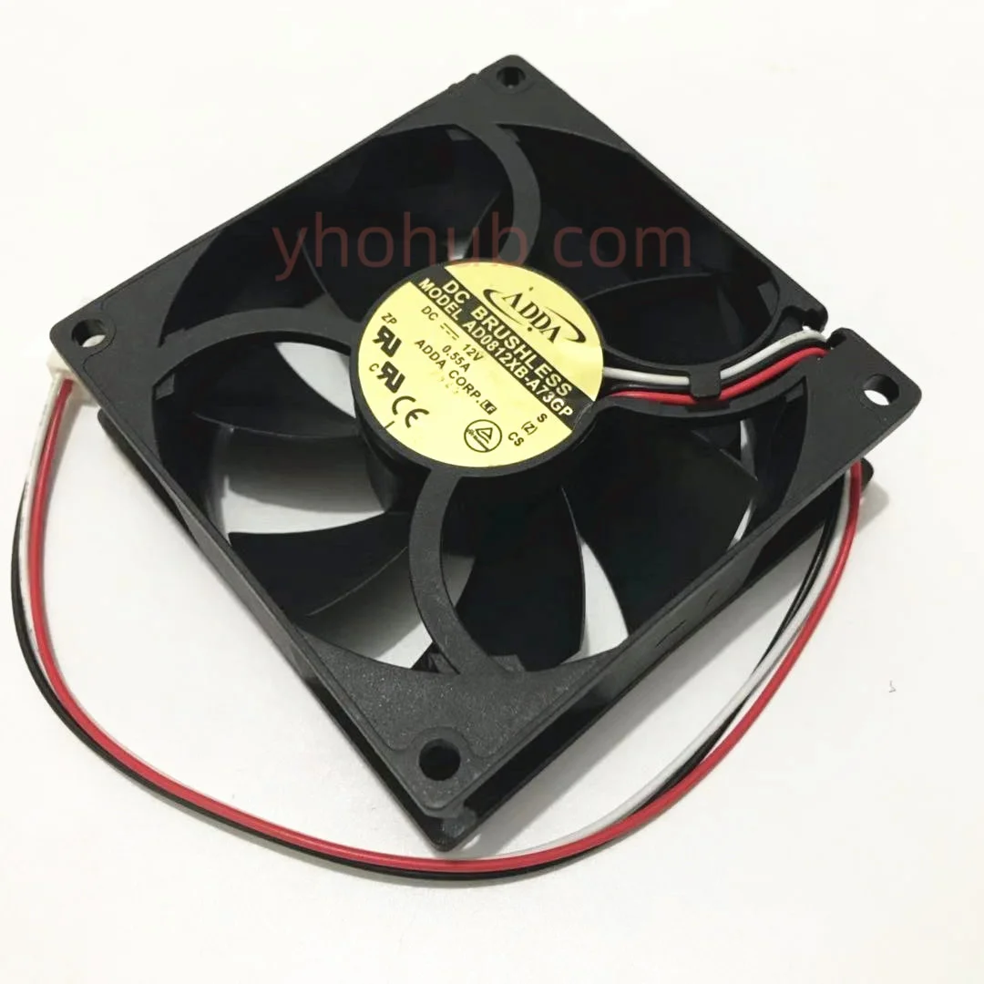 

ADDA AD0812XB-A73GP S DC 12V 0.55A 80x80x25mm 3-Wire Server Cooling Fan