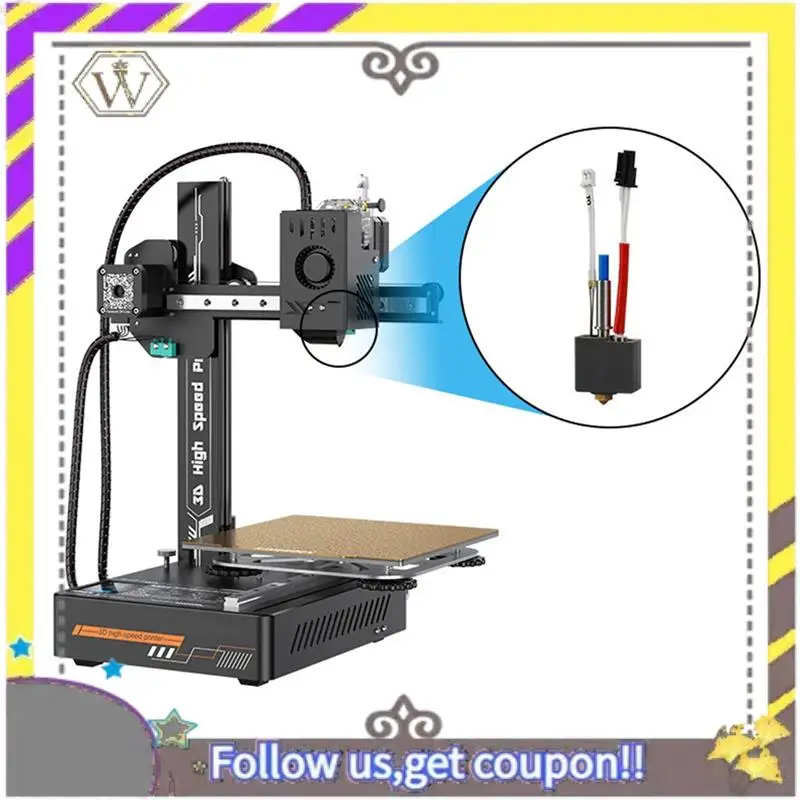 

Новый комплект из 2 комплектов Hot End для Kingroon KP3S V1, 24 В, 60 Вт, 0,4 мм, латунная насадка, термистор, нагреватель, горло, комплект Hotend