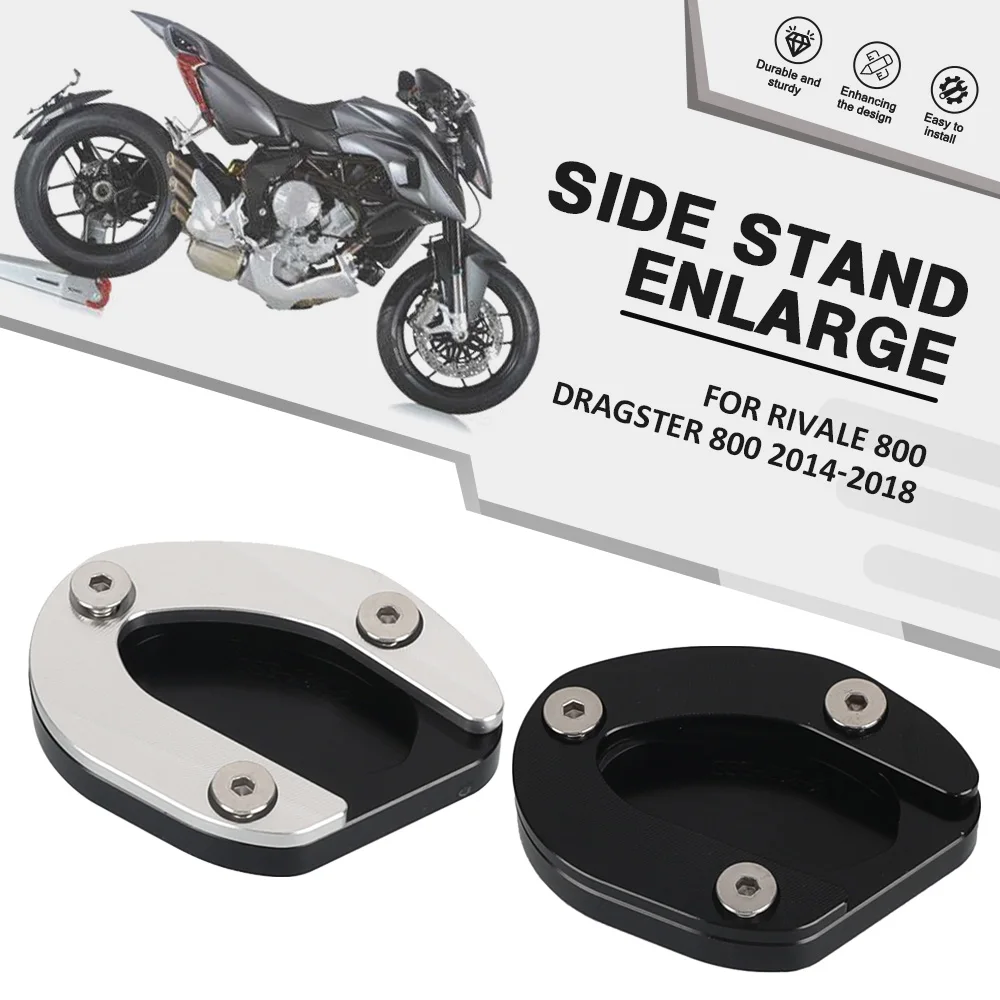 

For MV Agusta Rivale 800 Dragster 800 2014-2018 Motorcycle Kickstand Extension Plate Foot Side Stand Enlarger Pad Support Plate