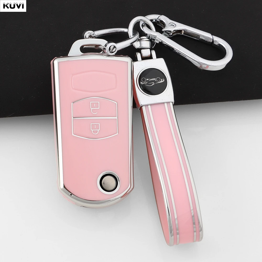 Funda de TPU para Llave de Coche Mazda Demio 2 3 5 6 M3 M5 M6 CX-5 CX7 CX9 RX8 MX5 MPV, 2 Botones, Control Remoto, Llavero, Carcasa Protectora