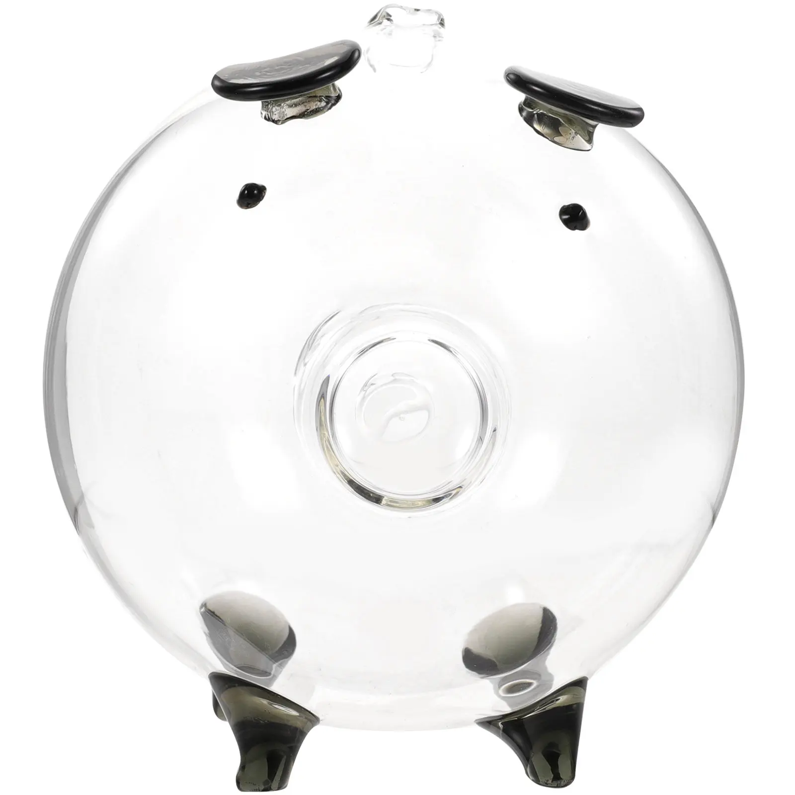 Glass Piggy Bank Pig Shaped Transparent Money Pot for Encourages Saving Habit Daily Coins Bills Storage Home