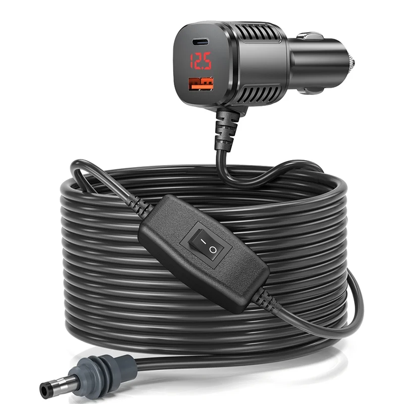 A24U Multi Functional For Starlink Mini Digital 3-In-1 Car Charging Adapter 5M For DC Power Cord 2025 New