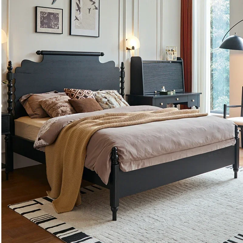 

Двуспальная кровать в стиле ретро 1,5 м, американская 1,8 м в мебель из массива красного дуба для главной спальни