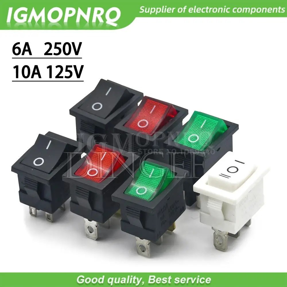 1PCS Switch ON-OFF KCD1 15*21mm 2PIN 3PIN 4PIN 6PIN Ship Type Switch 6A 250V 10A 125V 15X21 Rocker Switch power Switch