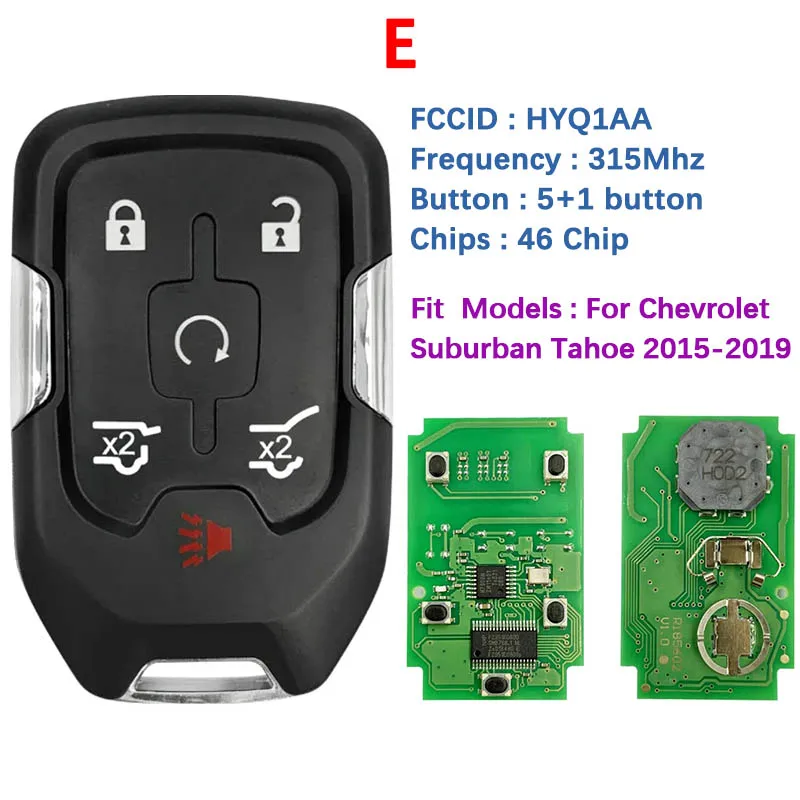 CN019018 Aftermarket Smart Key For GMC Yukon XL Denali Chevrolet Suburban Tahoe 2015-2019 Remote 315mhz FCC ID HYQ1AA 13508280