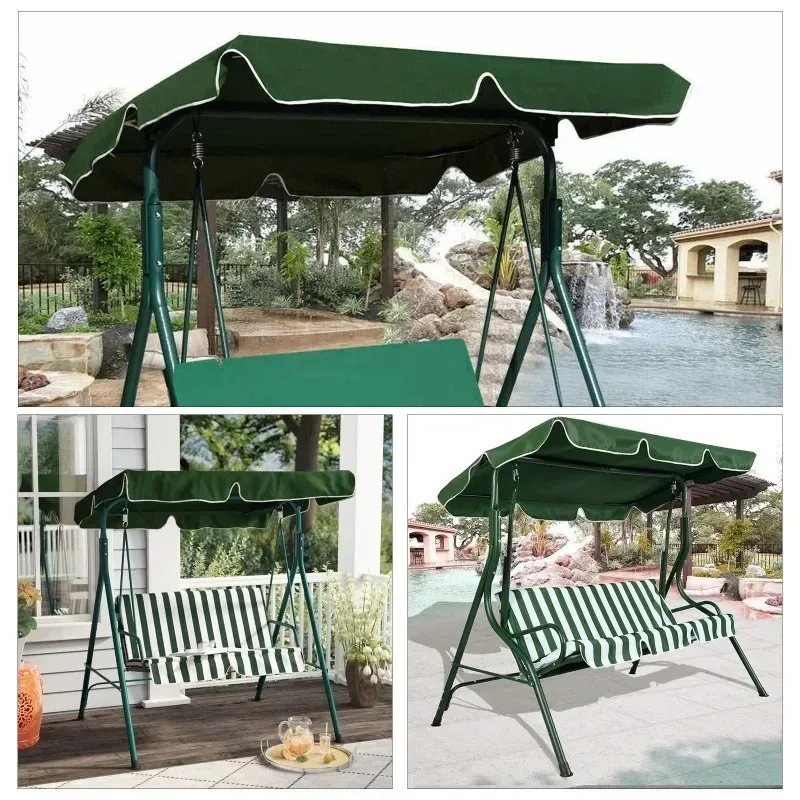 Garden Swing Chair Cover Swing Canopy Replacement Cover 2/3 Seater Waterproof Dustproof Gazebo Canopy Replacement Sunshade Cover