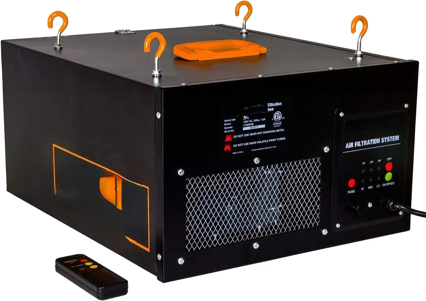 

Hot Salse3410 3-Speed Remote-Controlled Air Filtration System (300/350/400 CFM), Basic W/ RF Remote (400 CFM) , Black