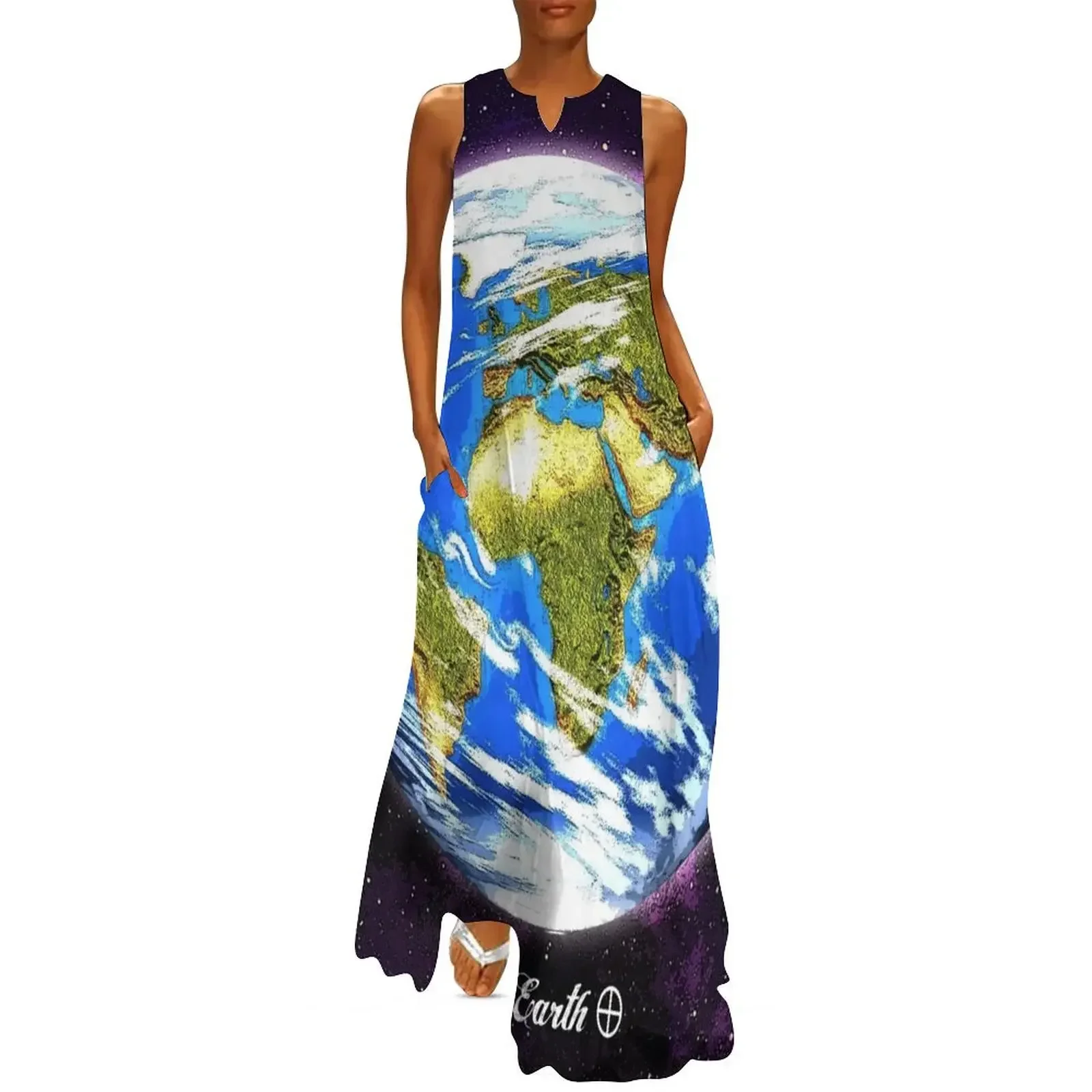 

Planet Earth in Space Long Dress Woman clothing Dress vintage women long dresses women clothing 2025 new arrivals Dress