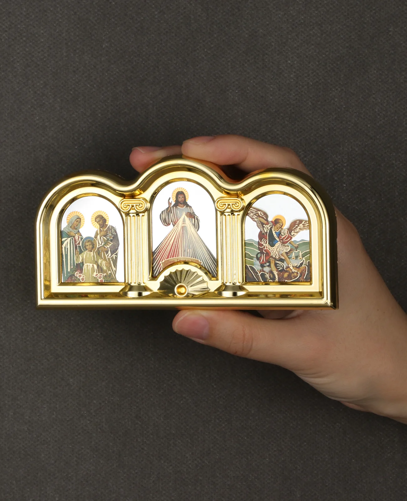 Catholic Divine Mercy Jesus Christ Image Frame Holy Family St. Michael Triptych Icons Sticker Tabletop Prayer Home Church Decor