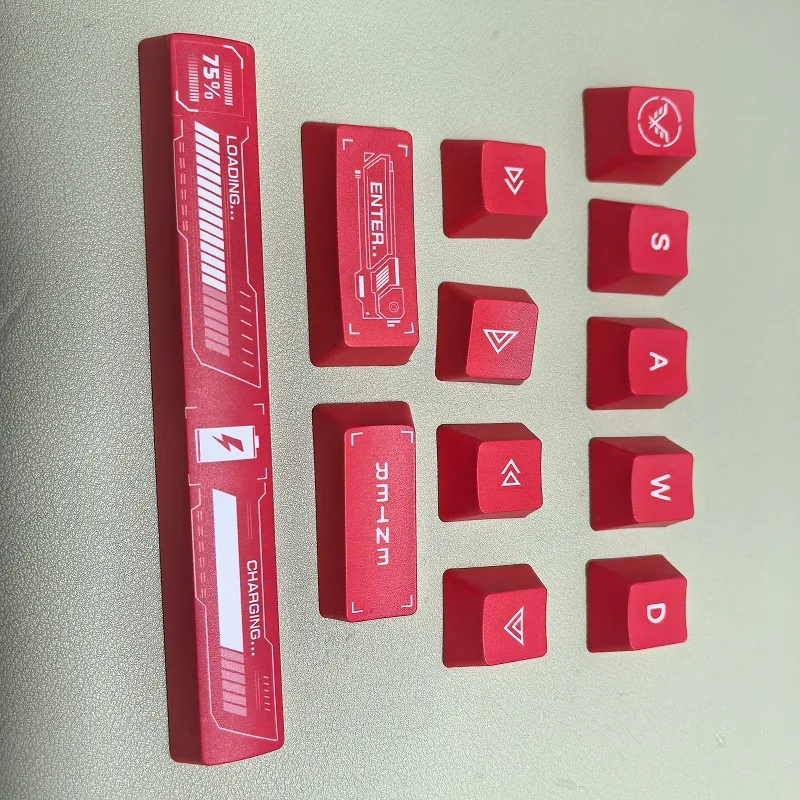 Keycap Spot Cross-border Biochemical Red PBT Sublimation Supplement 12 Keycap Mechanical Keyboard 0EM Highly Customized