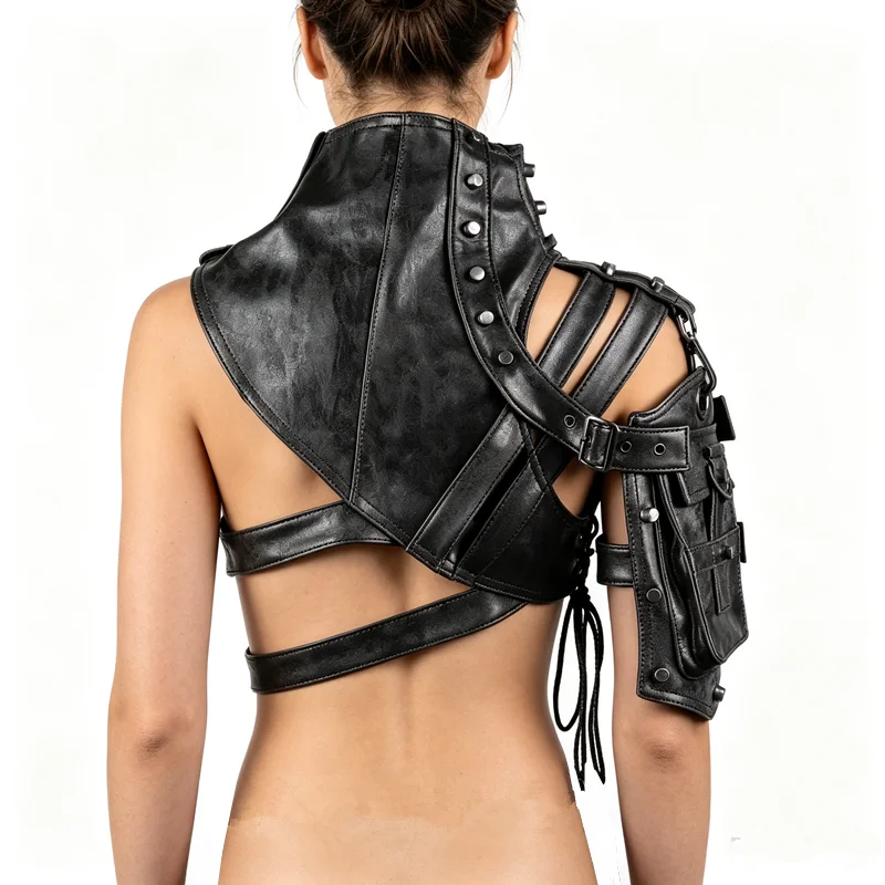 women's bags retro women's shoulder bags steam punk PU leather motorcycle women's bags armor accessories bag wallet Bolsos