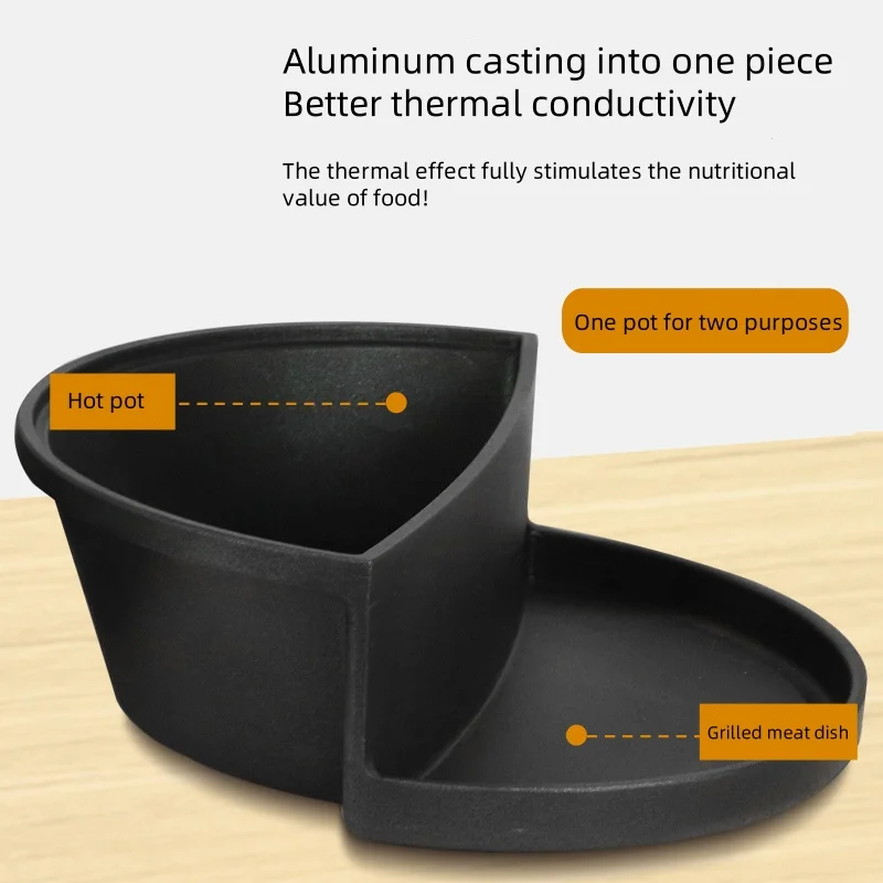 Sartén para parrilla multifuncional para el hogar, olla caliente para barbacoa, sartén antiadherente adecuada para Cocina de Inducción de llama abierta