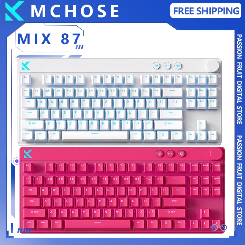 

MCHOSE Mix 87 Wired Mechanical Keyboard Magnetic Switch 0.001mmRT 8k Polling Rate 0.08ms Low Latency Customized Gaming Keyboard
