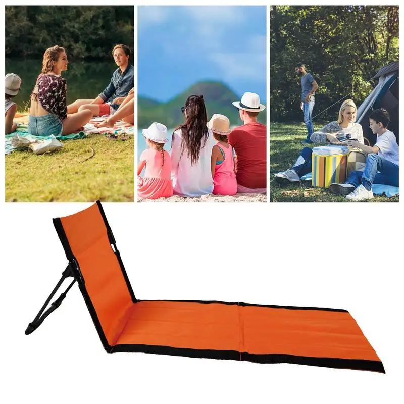 Beaching Recliner Lounger Outdoor Camping Mat Chair Portable Folding Beach Mat With Adjustable Backrest Headrest