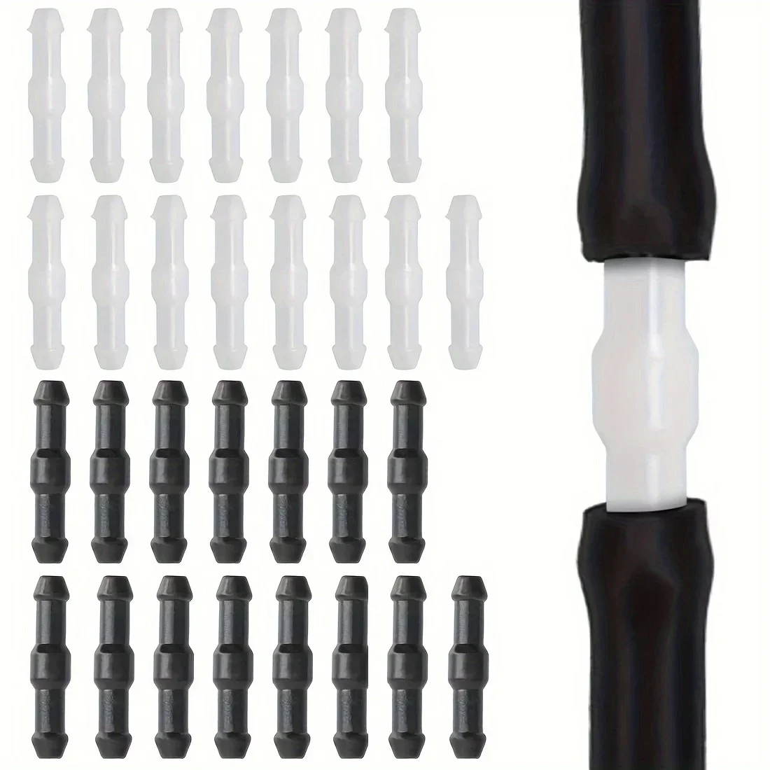 30Pcs 4mm Windscreen Washer Hose Connectors Insulating & Vacuum Hose Adapters for Car Windshield Washer Fluid Connection