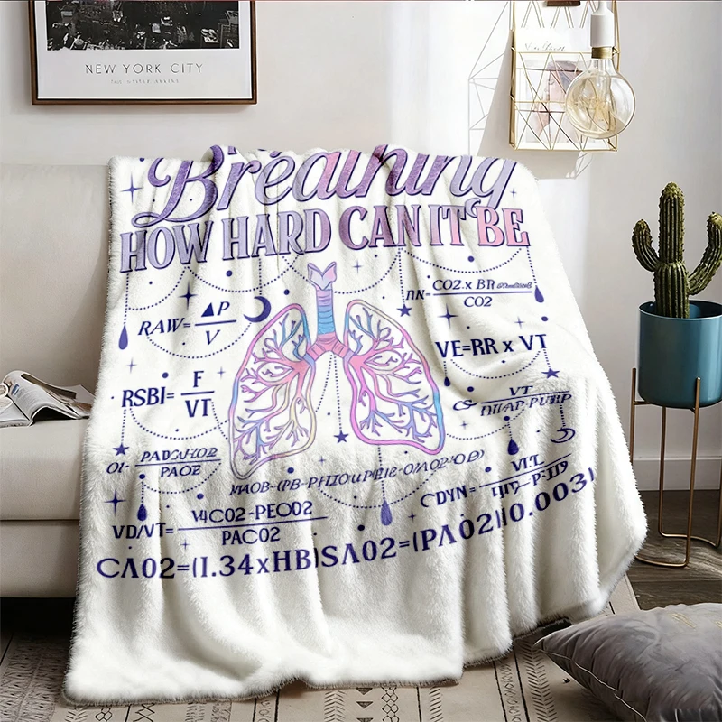 Respiratory Therapy Flannel Blanket It's Just Breathing How Hard Can It Be Flannel Throw