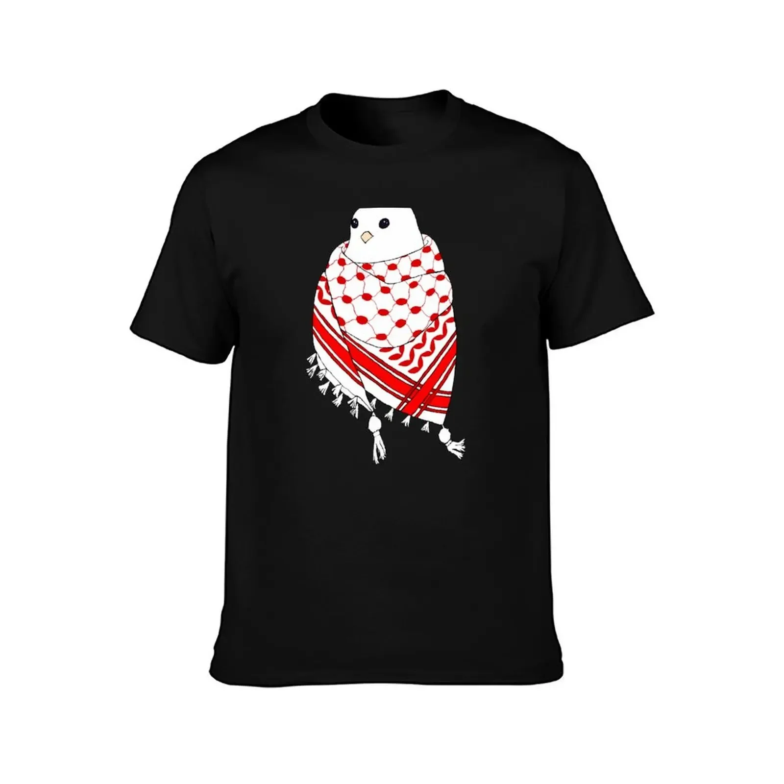 Dove Wrapped in Red Keffiyeh Scarf T-Shirt rapper graphic tees boys whites blue archive funny t shirts for men