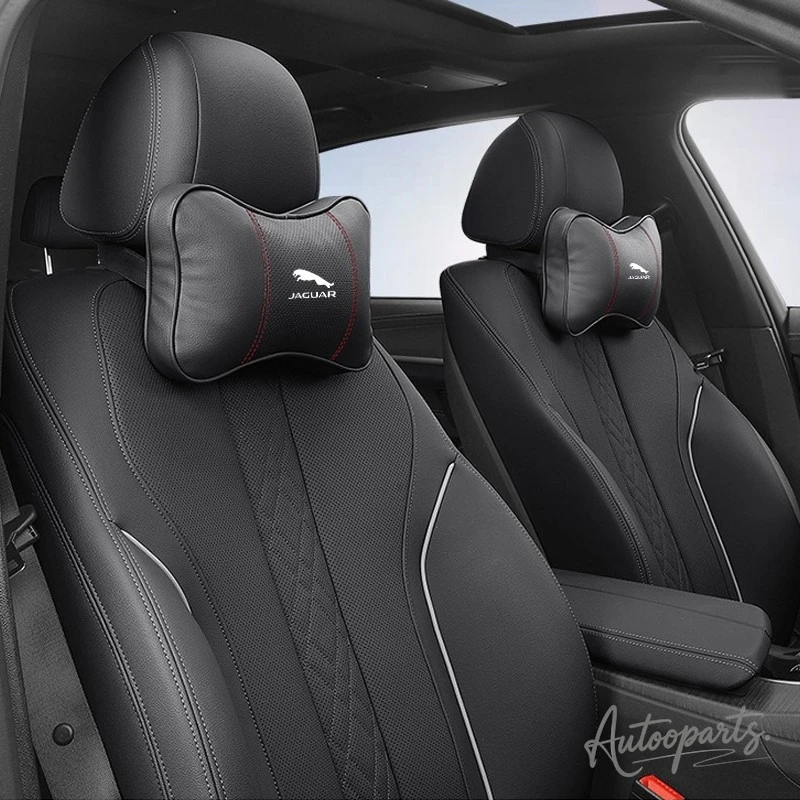 Высококачественная новая кожаная подушка для подголовника автомобильного сиденья с эффектом памяти для комфорта шеи для Jaguar XF XE XJ F-Type F-Pace XFR XKR XEL XK XJ